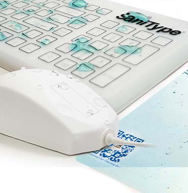 Washable and Waterproof Hospital and Dental Computer Keyboard Mouse Bundle for Cross Contamination Prevention